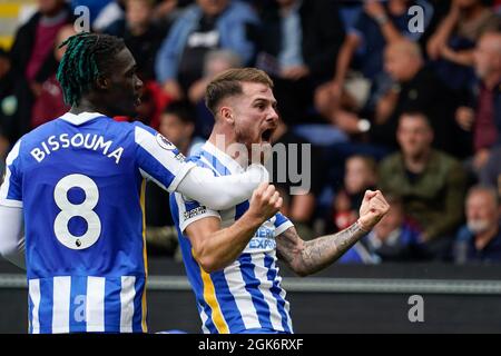 Brighton's Alexis MacAllister feiert Torreigen, um seine Seite zu vereitern 2-1 Bild von Steve Flynn/AHPIX.com, Fußball: Englisches Premier League-Spiel Burnl Stockfoto