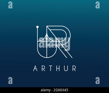 Logo Name Arthur verwendbares Logo-Design für privates Logo, Visitenkarte Web-Symbol, Social Media-Symbol Stock Vektor