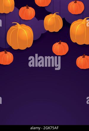 Halloween postcard. Vector illustration with copy space Stock Vektor