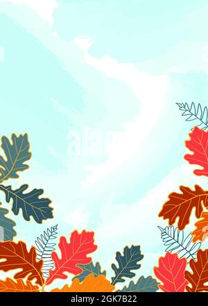 Moderne universelle Vorlagen. Helle Eichenblätter.geeignet für Grußkarten, Urlaubskarten, Corporate Cards und Einladungen. Abstraktes Design. Vektor Stock Vektor