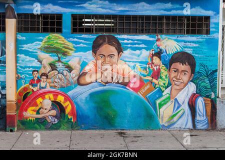 ESTELI, NICARAGUA - 21. APRIL 2016: Wandgemälde im Zentrum von Esteli Stockfoto