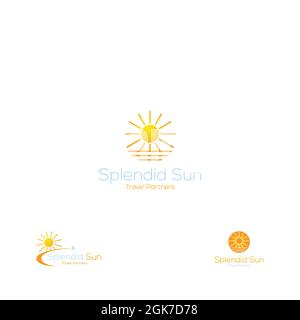 Es gibt eine helle Elemente von Splendid Sun Logo Stock Vektor