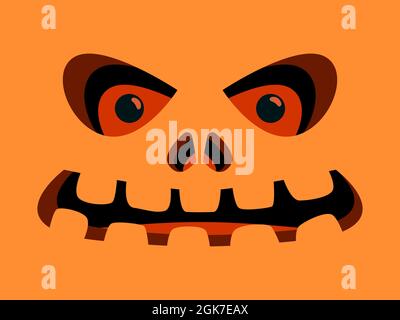 Kürbisgesicht. Halloween gruseliges Kürbisgesicht. Design für Poster, Banner und Werbeartikel. Vektorgrafik Stock Vektor