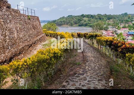 Festung der Unbefleckten Empfängnis im Dorf Ell Castillo am Fluss San Juan, Nicaragua Stockfoto