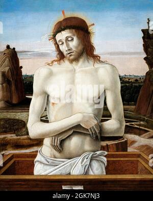 Imago pietatis von Giovanni Bellini (ca. 1435-1516), Tempera auf Tafel, c. 1457 Stockfoto