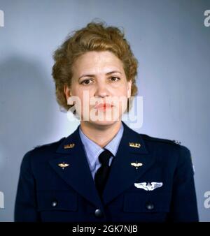 Porträt der amerikanischen Luftfahrtpionierin Jacqueline Cochran (1906-1980) Stockfoto