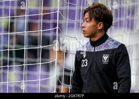 ANTWERPEN, BELGIEN - 13. SEPTEMBER: Tatsuya Ito vom STVV während des Jupiler Pro League-Spiels zwischen K. Beerkot v.a. und STVV am 13. September 2021 im Olympischen Stadion in Antwerpen, Belgien (Foto: Jeroen Meuwsen/Orange Picches) Stockfoto