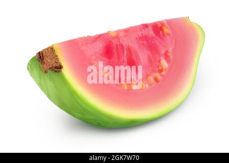 Guava Frucht isoliert auf weißem Hintergrund mit Clipping-Pfad und Volle Schärfentiefe Stockfoto