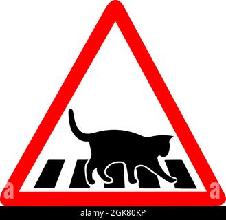 Verlangsamen Sie die Fahrt auf dem dreieckigen roten Straßenschild des Zebrakreuzes Stock Vektor