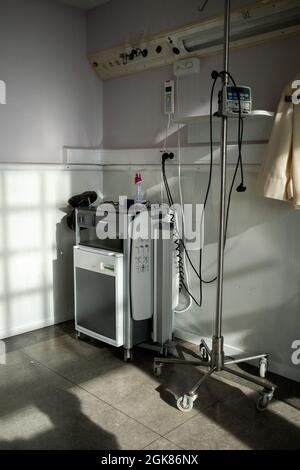 Die Intensivstation des Krankenhauses Lüttich, die stark von Covid 19 betroffen ist. Lüttich, Belgien. Stockfoto