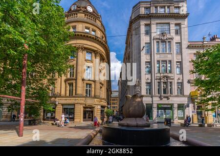 Ansicht der Gebäude in St Anne's Square, Manchester, Lancashire, England, Vereinigtes Königreich, Europa Stockfoto
