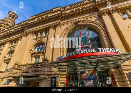 Ansicht des Royal Exchange Theatre in St. Anne's Square, Manchester, Lancashire, England, Vereinigtes Königreich, Europa Stockfoto