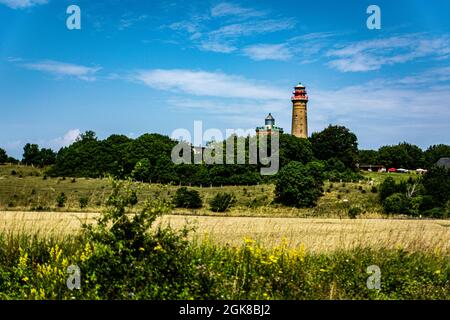 Leuchttürme in Kap Arkona auf der Insel Rügen (Deutschland). Stockfoto