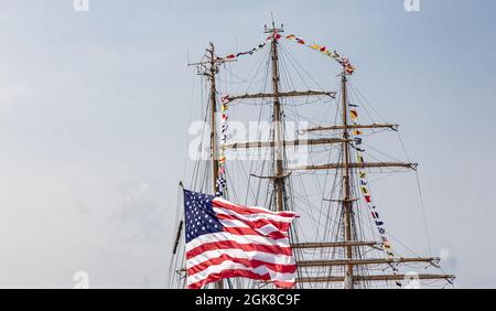 Der USCGC Eagle in New London, CT Stockfoto