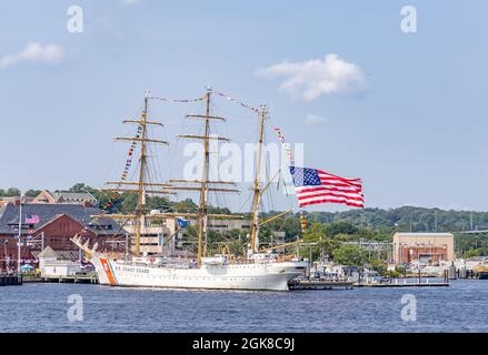 Der USCGC Eagle in New London, CT Stockfoto