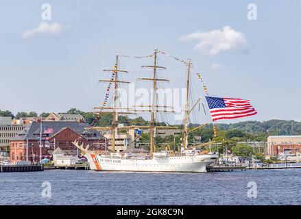 Der USCGC Eagle in New London, CT Stockfoto