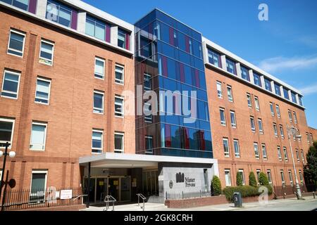 mater Privatkrankenhaus eccles Street dublin, republik irland das Krankenhaus wurde auf dem Gelände der 7 eccles Street leopold gebaut, die in ulysses ihr Zuhause blüht Stockfoto