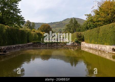 Valsanzibio, Padua - Italien, 11. September 2021: Garten der Villa Barbarigo in Valsanzibio, Padua. Stockfoto