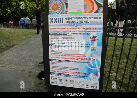 23. INTERNATIONALES GRIECHISCHES SONG FESTIVAL ZGORZELEC 2021,XXIII Miedzynarodowy Festiwal Piosenki Greckiej Stockfoto