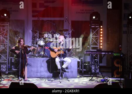 23. INTERNATIONALES GRIECHISCHES SONG FESTIVAL ZGORZELEC 2021,XXIII Miedzynarodowy Festiwal Piosenki Greckiej Stockfoto