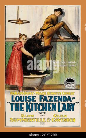 Klicken Sie auf das amerikanische Kabarett-Poster „The Kitchen Lady“ aus den 1910er Jahren Stockfoto