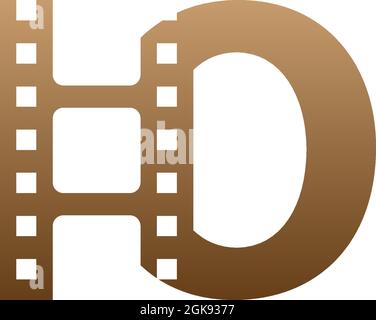 Buchstabe O mit Filmstreifen Symbol Logo Design Vorlage Illustration Stock Vektor