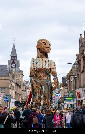 12. September 2021. Nairn, Highlands, Schottland, Großbritannien. Das ist STURM - 'die Ozeane steigen, und so ist STURM. Von den Machern von Big man Walking kommt ein f Stockfoto