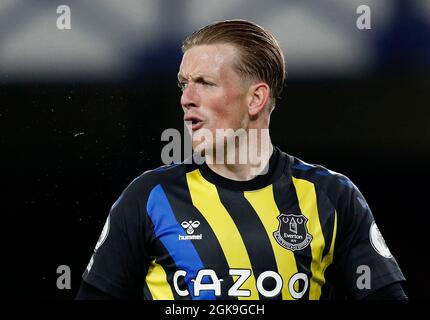 Liverpool, England, 13. September 2021. Jordan Pickford von Everton während des Spiels der Premier League im Goodison Park, Liverpool. Bildnachweis sollte lauten: Darren Staples / Sportimage Credit: Sportimage/Alamy Live News Stockfoto