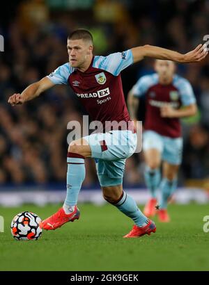 Liverpool, England, 13. September 2021. Johann Gudmundsson von Burnley während des Spiels der Premier League im Goodison Park, Liverpool. Bildnachweis sollte lauten: Darren Staples / Sportimage Credit: Sportimage/Alamy Live News Stockfoto