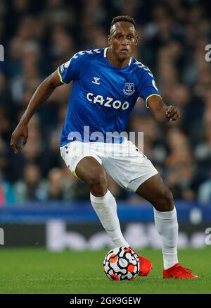 Liverpool, England, 13. September 2021. Yerry Mina von Everton während des Spiels der Premier League im Goodison Park, Liverpool. Bildnachweis sollte lauten: Darren Staples / Sportimage Credit: Sportimage/Alamy Live News Stockfoto