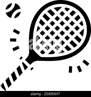 Tennis Sport Spiel Glyphe Symbol Vektor Illustration Stock Vektor