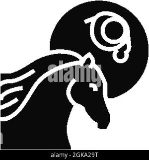 Leptospirose Pferd Glyphen Symbol Vektor Illustration Stock Vektor