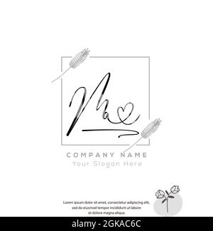 M A MA Initial Letter Handschrift und Unterschrift Logo. Beauty Vektor anfängliches Logo .Mode, Boutique, Blumen und botanische Stock Vektor