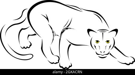 Vektor-Illustration von Panther Symbol - Tattoo. Leicht editierbare Vektorgrafik mit Ebenen. Wilde Tiere. Stock Vektor