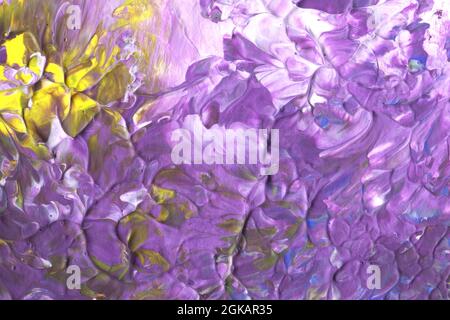 Farbenfrohe Acryl-Textur. Kreativer abstrakter Hintergrund. Bunte Kulisse Stockfoto