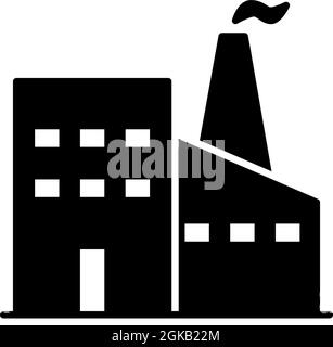 Herstellung industriellen Fabrik schwarzen Vektor Quadrat Symbol oder Silhouette Linie Logo isoliert auf weißem Vektor Hintergrund Zeichen Symbol Illustration Stock Vektor