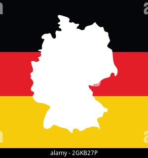 Freihand-Kartenskizze. Vektorgrafik. Silhouette Ländergrenzen Karte von Deutschland auf weißem Hintergrund. Vektorgrafik Stock Vektor