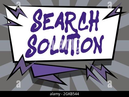 Inspiration zeigt Zeichen Lösung suchen. Geschäftsidee eine Aktion oder ein Prozess, um eine Lösung für ein Problem zu finden Abstract dringende Nachricht anzeigen, Neu Stockfoto