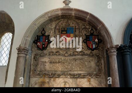 Purefoy Memorial, St. Michael and All Angels Church, Fenny Drayton, Leicestershire, England, Großbritannien Stockfoto