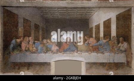 Künstler: Leonardo da Vinci (1452-1519) Titel: Das letzte Abendmahl (Il Cenacolo / l'Ultima Cena) Jahr: 1495-1498 Stockfoto