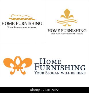 Wohneinrichtung Einzelhandel Fleur De Lis Logo Design Stock Vektor