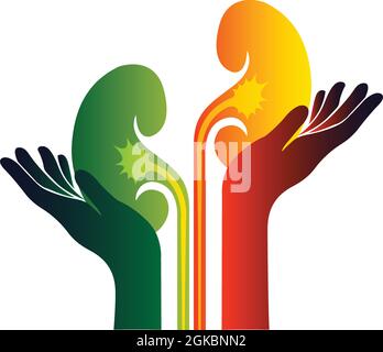 Illustration Kunst einer Nierenkrankheit Logo mit isoliertem Hintergrund Stock Vektor