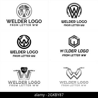 Industrial Business Schweißen Logo-Design Stock Vektor