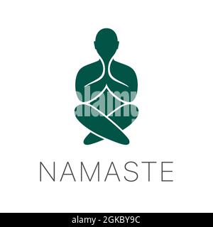 Vektor-Markierung für Yoga-Meditation. Abstraktes minimalistisches Logo für ein Yoga-Studio. Stock Vektor