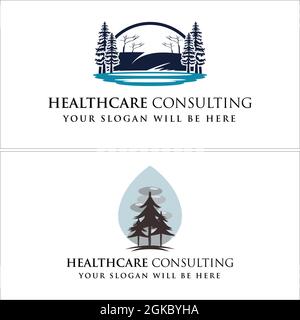 Healthcare Consulting Umwelt Fluss Logo Design Stock Vektor