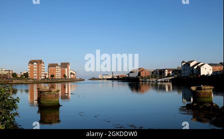 Blick auf die Flussmündung des Ayr im Südwesten Schottlands Stockfoto