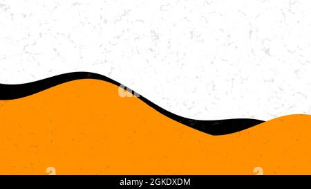 Schwarze und orangefarbene Wellen auf weißem Hintergrund mit Staubpartikeln, nahtlose Schleife. Bewegung. Geometrisches Muster mit farbenfrohen abstrakten Formen Stockfoto