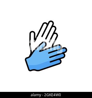 Einfache Handschuhe Symbol Vektor-Zeichen-Symbol. Symbole für persönliche Schutzausrüstung. Stockfoto