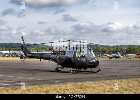 Westland Scout AH.1 Mk1 im Besitz und betrieben von Historic Aircraft Flight Trust, auf der Abingdon Air & Country Show am 11. September 2021 Stockfoto