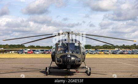 Westland Scout AH.1 Mk1 im Besitz und betrieben von Historic Aircraft Flight Trust, auf der Abingdon Air & Country Show am 11. September 2021 Stockfoto